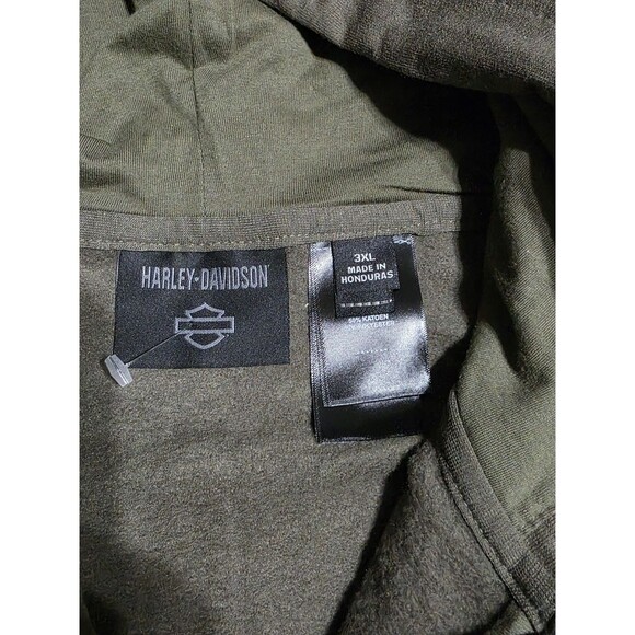 New Skull 1903 Harley-Davidson Motorcycle Men's Zip-Up Fleece Hoodie Size 3XL - Picture 5 of 8